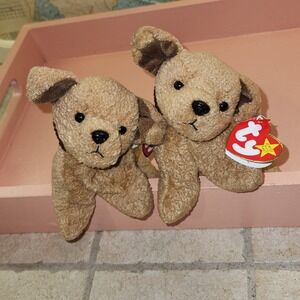 Ty Beanie Baby Tuffy the Dog  DOB October 12/, 1996008 LOT OF 2 Original Pellets